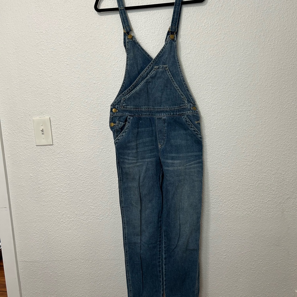 Free People Classic Blue Denim Overalls